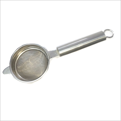 Stainer - Stainless Steel Round Stainer | Polished Surface, Silver Color, Stainless Steel Handle, Durable and Elegant Design