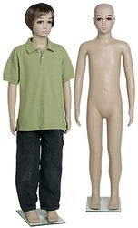Kid Mannequin Boy - Durable Hard-Plastic, Medium Size, Skin Color | Acrylic Eyes, Professional Make-Up, Detachable Limbs, Rotatable Head, Chrome Support Rod