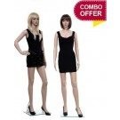 Twin Sister Plastic Mannequin PMFF01 Pack of 2 - Plastic, Medium Size, Skin Color | Full Body Standing Pose, Without Wig, Ideal for Retailers