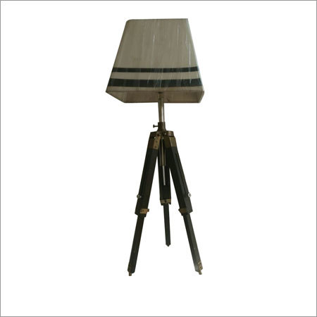 Black Wood Polish Tripode Floor Lamps
