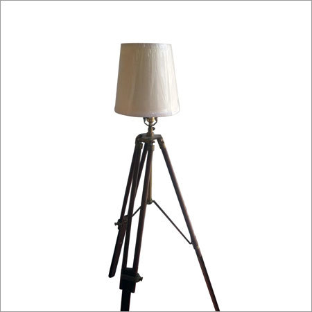 Tripode Teak Wooden Floor Lamp