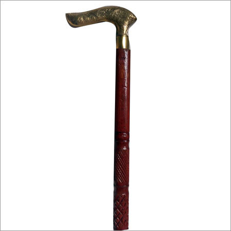 Wooden Stick With Brass Handle