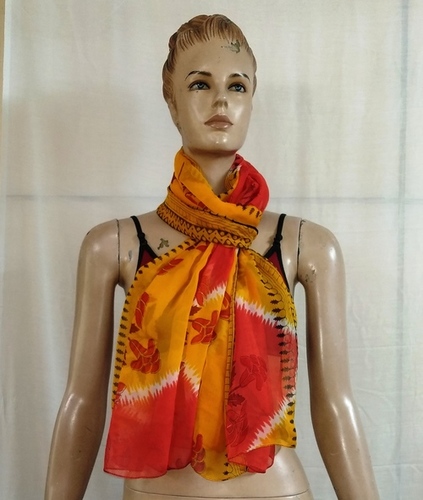 Printed Tree Beachwear Pareos - 100% Polyester Chiffon, 100 x 180 CM, Orange | Quick Dry, Lightweight, Printed Design for Women