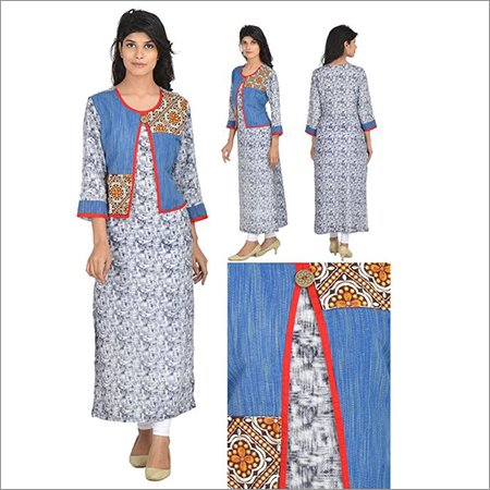 Designer Sky Blue Jacket Kurta Designer Sky Blue Jacket Kurta
