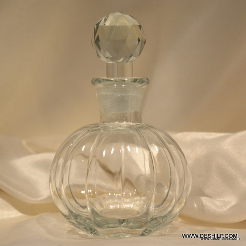 FLASH CRYSTAL ETCHED DECANTER WITH CLEAR CRYSTAL STOP