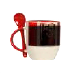Mug Magic Spoon Black Inner Red