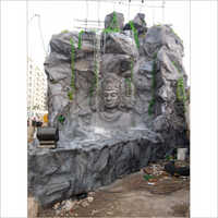 Waterfall Frp Fountain - Customizable Dimensions , Elegant Grey Design With Optional Lighting & Included Pump