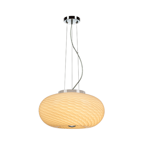 JUBILO - Glass Metal 16x16x12 Inches 3000K LED Pendant Light Energy Efficient Durable Design