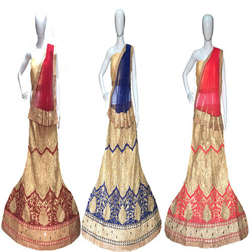 Cotton Silk, Net Bridal Lehenga Choli