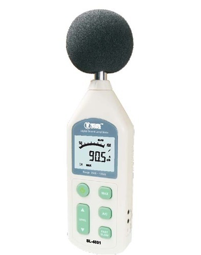 Digital Sound Level Meter - 256x70x35 mm, 30-130 dBA Range | Semi-Automatic Control, Alkaline Battery Powered, Lightweight Plastic Design