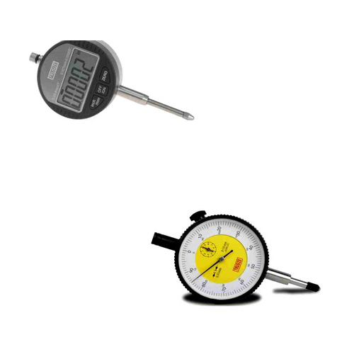 Digimatic Dial Indicator - Plastic and Metal, High Precision Readings, Satin Chrome Body, Adjustable Scale, Black and Silver Finish