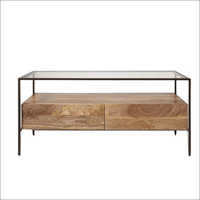 Teak Tv Plasma With Glass Top