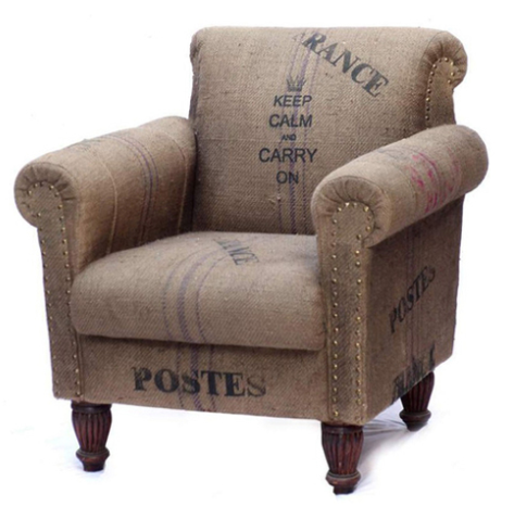 Jute Rolled Arm & Back Chair
