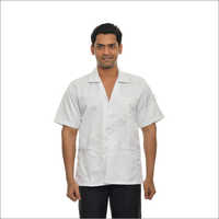 Lab Coat - Cotton, Multiple Sizes, White | Button Closure, Hip Length, Short Sleeves, Two Pockets, Comfortable Fit, Durable Fabric, Easy to Clean, Professional Look