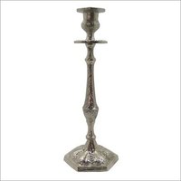 Alm Embossed Candle Holder - Color: Silver