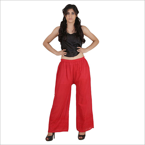Cotton Straight Pant Red