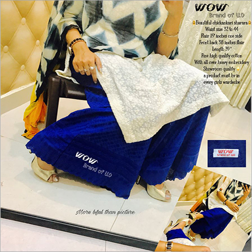 Embroidered Straight Pant Royal Blue