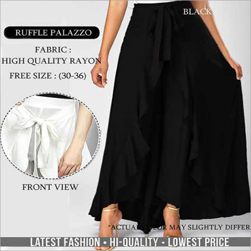 Ruffle Palazzo Black Color