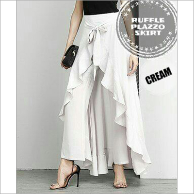 Ruffle Palazzo Cream Color