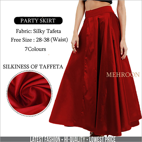 Tafeta Silk Skirt Maroon