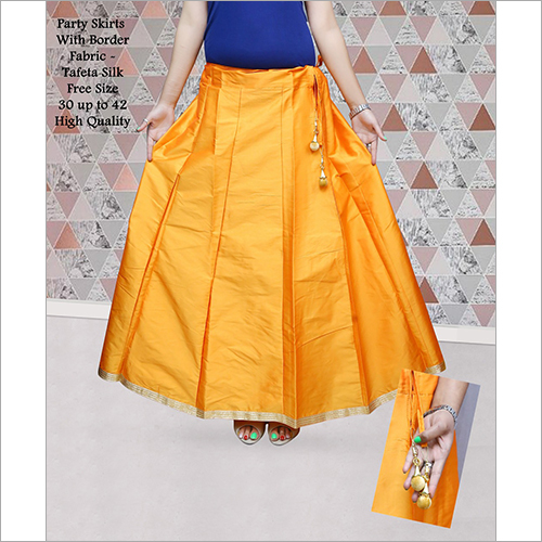 Tafeta Silk Skirt Yellow