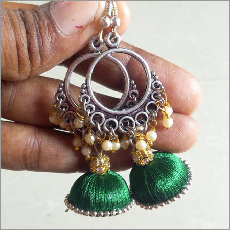 Artificial Thread Jhumkas