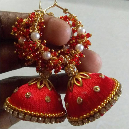 Red Thread Jhumkas