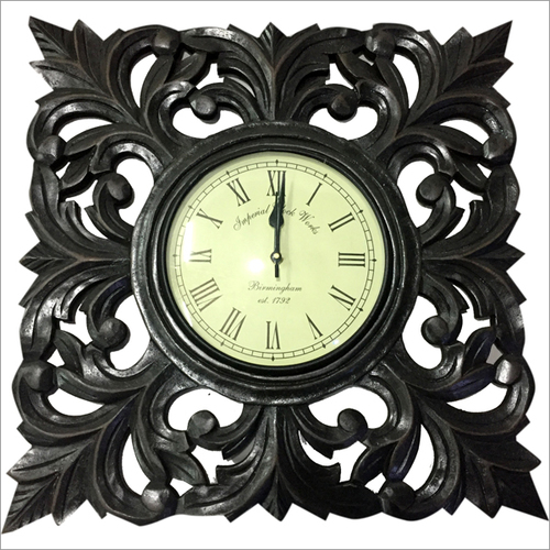 Wooden Golden Wall Black - Square 13 Inch | Black Finish, 1.5 kg Weight, 1 Year Warranty, Stylish Decor Accent for Modern Interiors