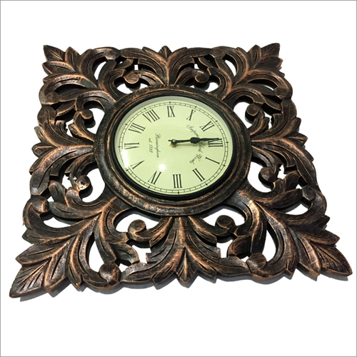 Wooden Golden Wall Black New - Brown Square 13 Inches | 1 Year Warranty, Light Weight 1.5 kg, Elegant Wall Decor Solution