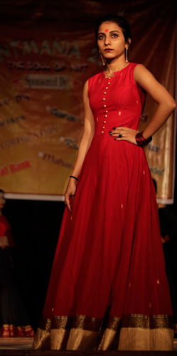 Red Anarkali Gown