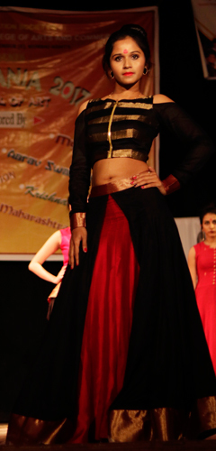 Red and Black Lehenga