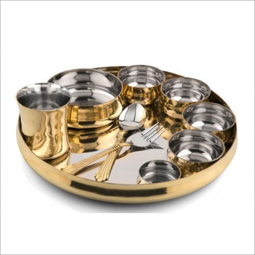 Copper Steel Maharaja Thali Set