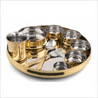 Copper Steel Maharaja Thali Set