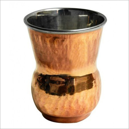 Copper Steel Dholak Glass