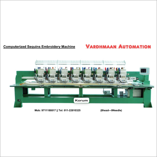 Sequins Embroidery Machine - High-Grade Material, 8 Heads 9 Needles, Corrosion Resistant, Low Noise Operation