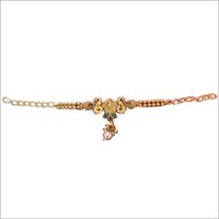 Bajuband - Copper Alloy, Free Size Adjustable Armlet | Customizable Designs, Embedded With Emerald, Pearl, And Turquoise Stones