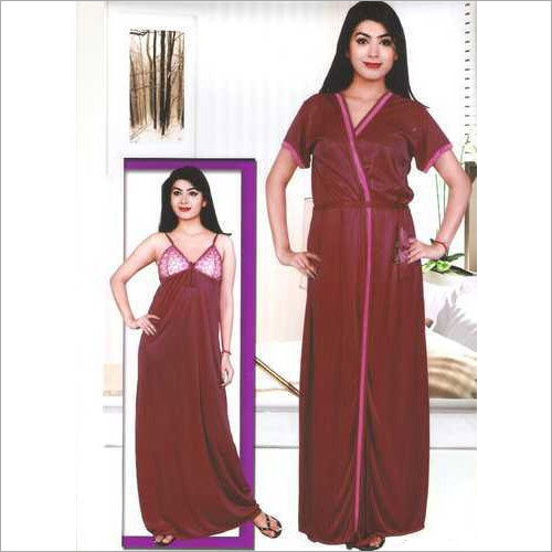 Maroon Women Night Dress