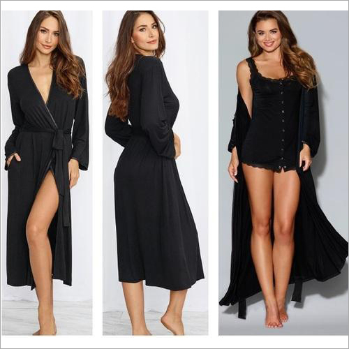Women Satin Fancy Bathrobe
