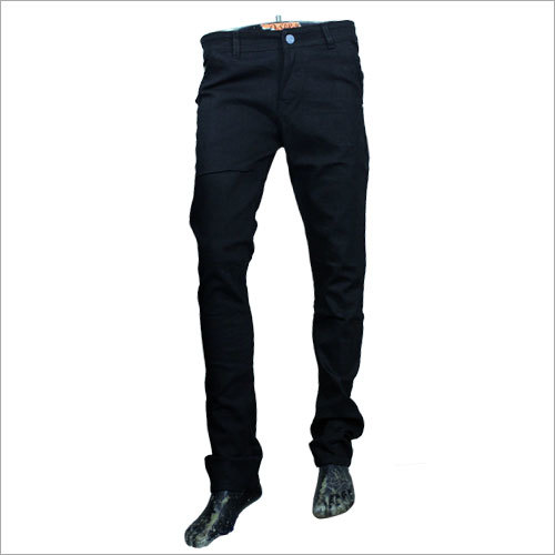 Mens Black Plain Jeans