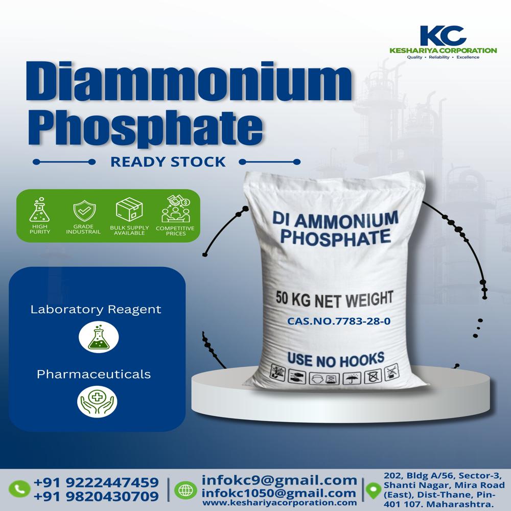 Di Ammonium Phosphate - White Powder, CAS No: 7783-28-0, Density: 1.619 g/cm3, Melting Point: 155°C, pH Level: 7.5-8, Shelf Life: 3 Years, Solubility: Passes