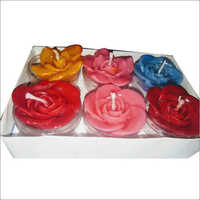 Floating Candle Pack Of 6 - Paraffin Wax & Beeswax, Multicolored Rose Shaped Candles | Gifting, Event Decoration, Relaxing Fragrance, Creates Ambiance