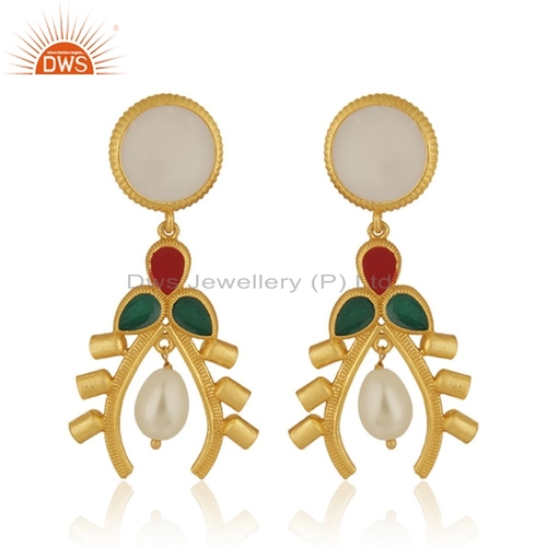 Designer Gold Plated 925 Silver Fashion Earrings Supplier