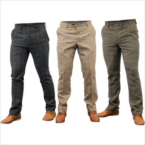 Mens Check Cotton Trousers By New Hosting Demo