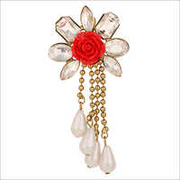 Crystal Poppy Brooch