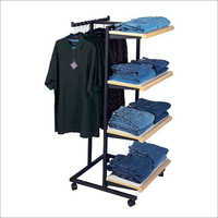 Two Way Garment Rack With Shelves