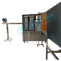Mineral Water Bottle Filling Machine - Ss 304, 19.5 X 5.5 X 6.5 Ft, 2400 Bph Output | 9 Rinsing Heads, 6 Filling Heads, 3 Capping Heads