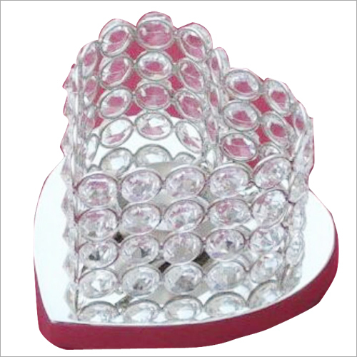 Heart Shape Crystal Candle Stand