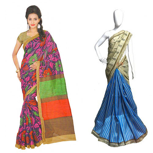 Half Half Style Bhagalpuri Saree At Price 700 To 1000 Inr Piece In Ahmedabad Doodle N Hub