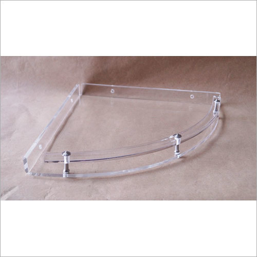 Brass Acrylic Corner Bathroom Shelf