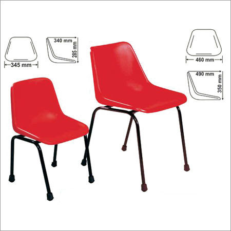 Plastic School Chair - Plastic & Metal 345x350mm Red | Durable Lightweight Stackable Comfortable Easy Cleaning Child Safe